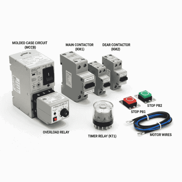 Automatic Star Delta Starter के मुख्य घटक