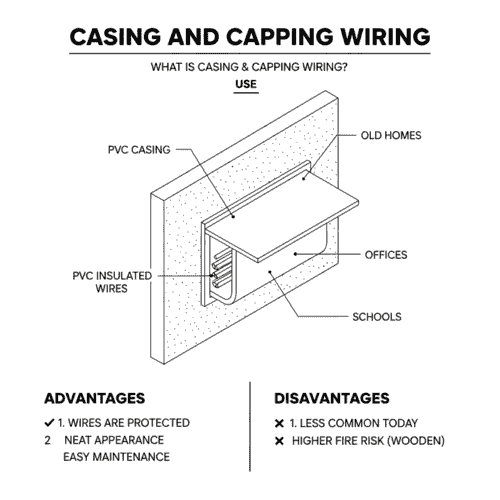Casing and Capping Wiring Example in Hindi