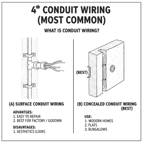 Concealed Conduit Wiring in Hindi