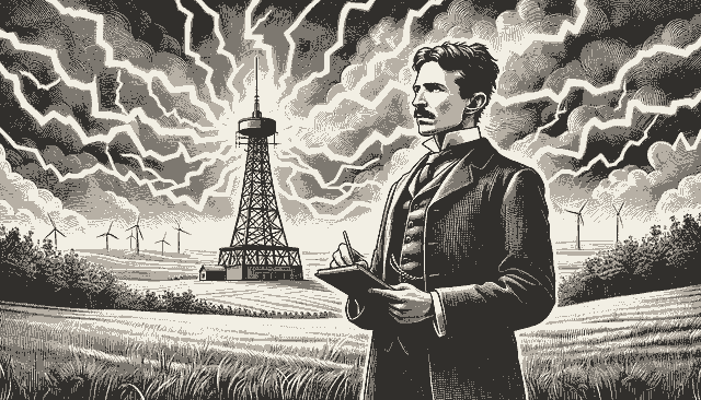 Current Kya Hai ( a image of nikola tesla )