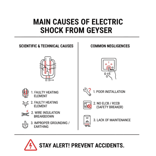 Main Causes of Electric Shock from a Geyser