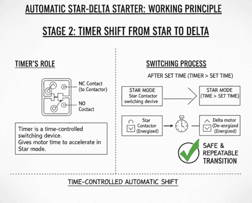 Automatic Star Delta Starter ka Working Principle