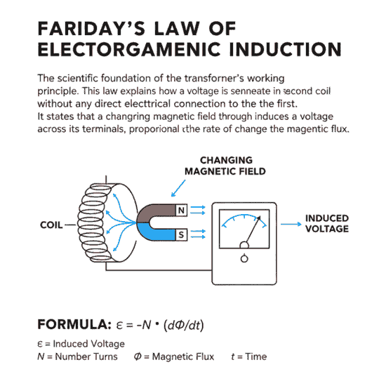 Faraday’s Law of Electromagnetic Induction explain diagram