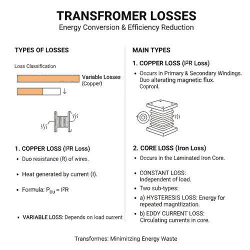 Transformer Losses diagram (Transformer Kya Hai)