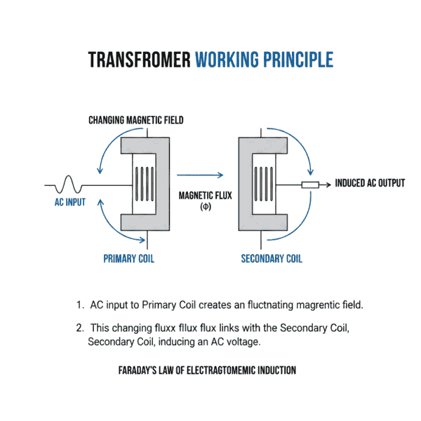 Transformer Working Principle in Hindi dIagram