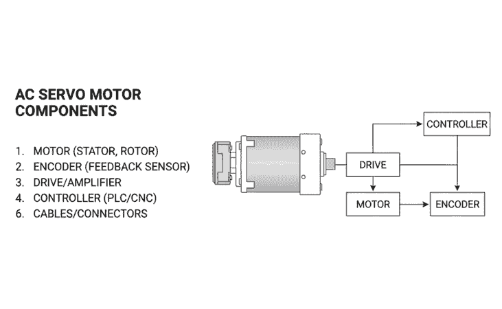 Components of ac servo motor diagram