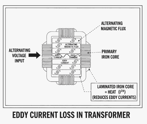Diagram of eddy current loss in transformer