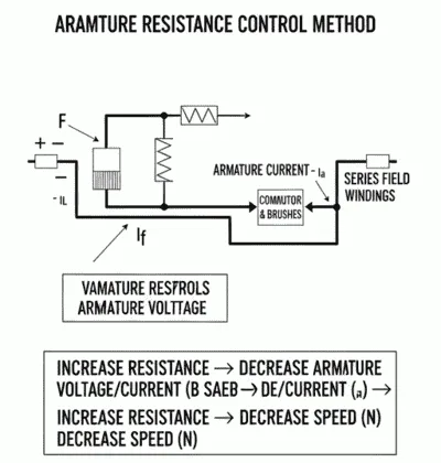 diagram of Speed Control of DC Series Motor resistance control method
