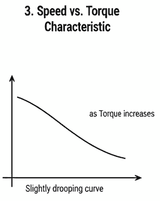 DC Shunt motor speed vs torque characteristic