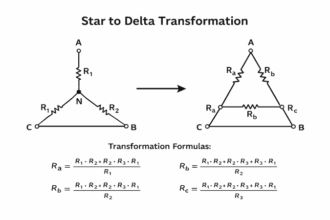 star to delta transformation diagram
