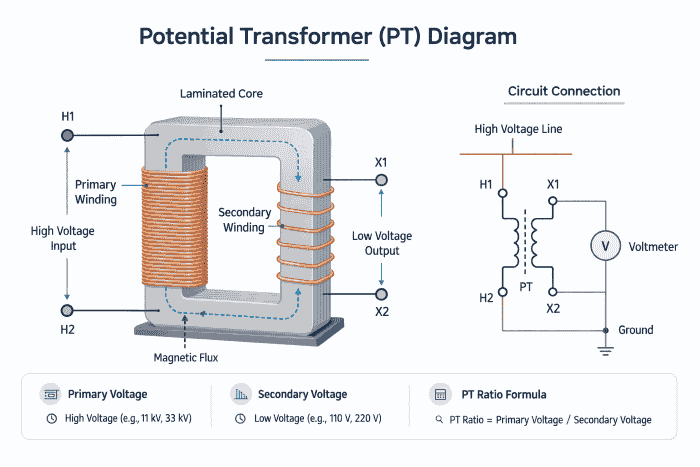 (PT) Potential Transformer Diagram