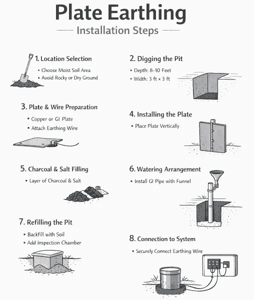 How to Do Plate Earthing? Step-by-Step Installation Guide with Diagram