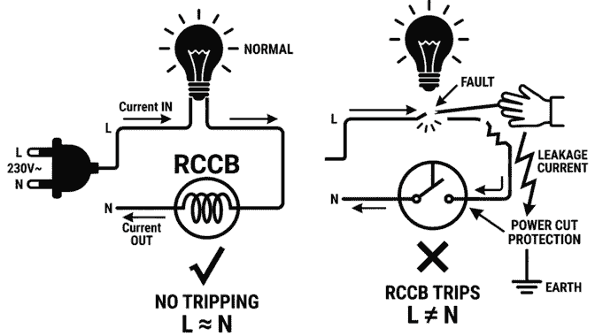 Purpose of RCCB diagram (RCCB कैसे काम करता है)