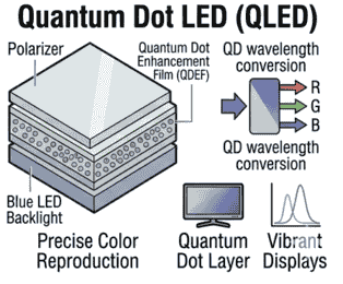 Quantum Dot Led ( QLED) diagram
