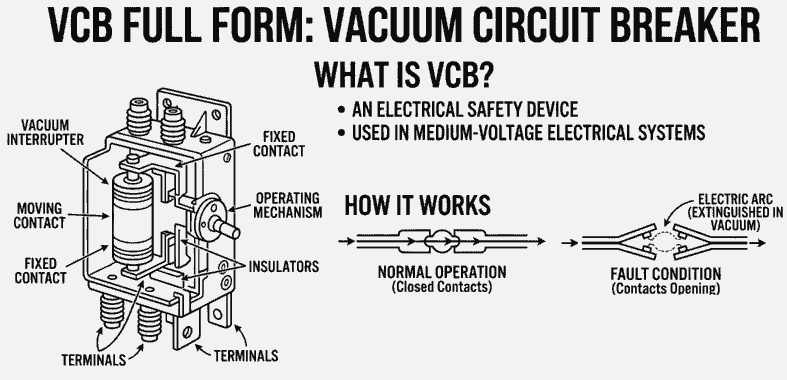 What Is VCB Full Form (Vacuum Circuit Breaker)
