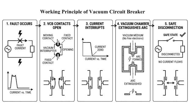 Working Principle Diagram of Vacuum Circuit Breaker