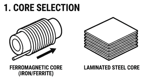 construction of inductor core selection