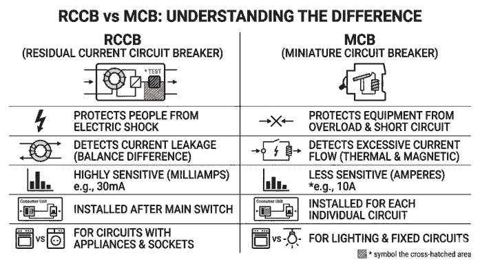 Rccb vs Mcb diagram