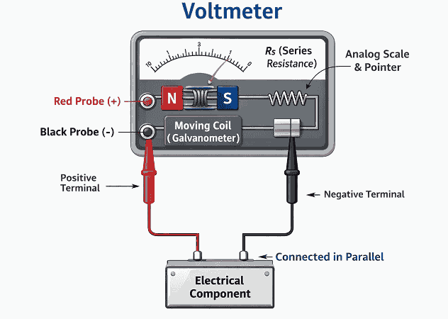 voltmeter diagram (वोल्टमीटर का डायग्राम)