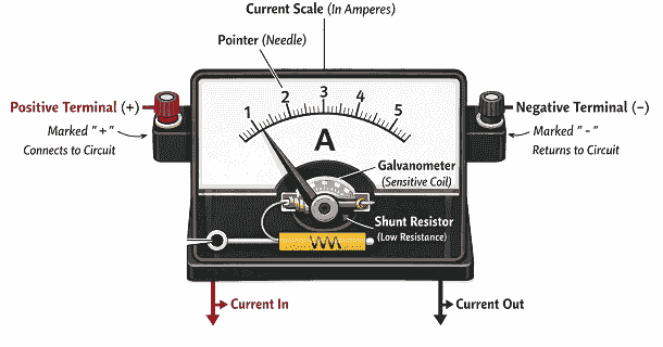 what is ammeter (एमीटर क्या है और कैसे काम करता है)