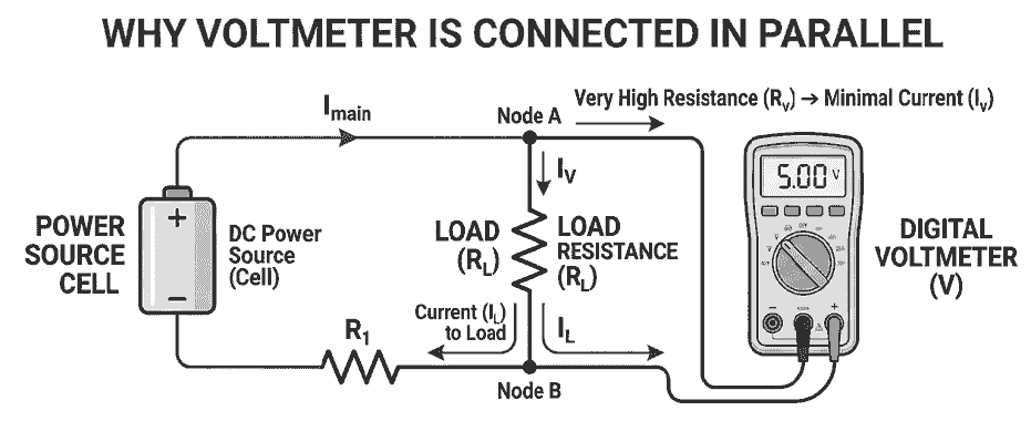 why voltmeter is connected in parallel (वोल्टमीटर क्या है और कैसे काम करता है)