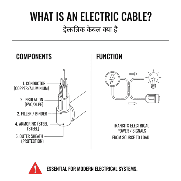 What is Electric Cable example (इलेक्ट्रिक केबल क्या है)